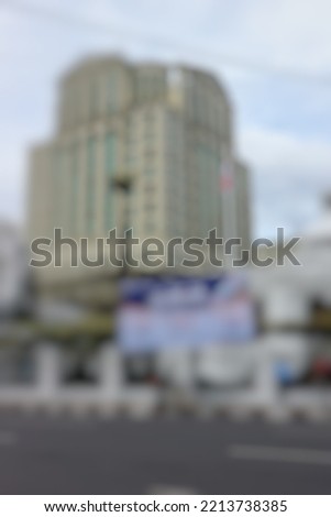 Blurred photo of Hotel Grand Aston city hall at medan city. Blurred abstrac background. Blurred background Concept 