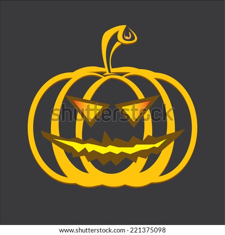 vector silhouette of Halloween Pumpkin . Scary Jack icon. Vector illustration