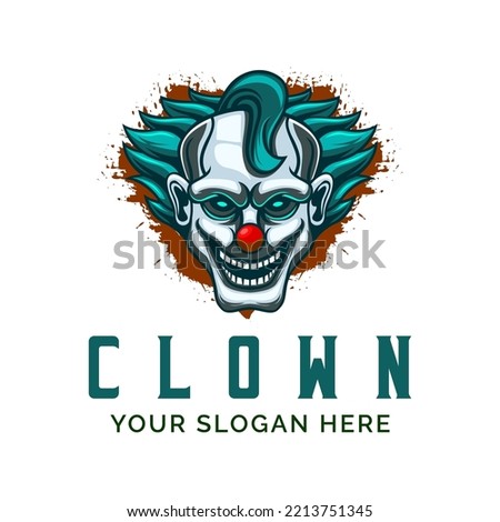 Head of Clown Logo Design Vector Mascot template