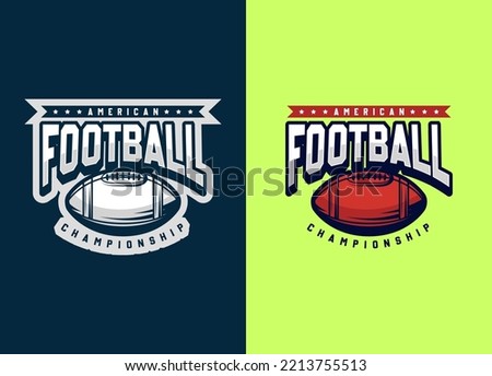Rugby and football logotype. Sport modern logo and symbol illustration. Minimalist team sport design. Vector eps 10.