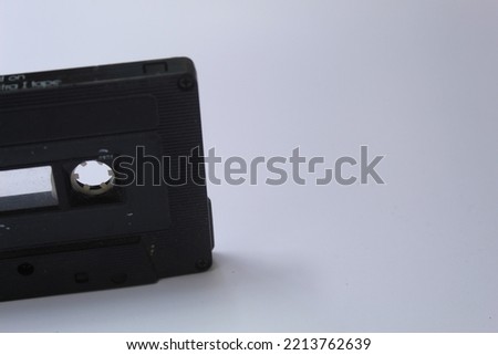 Old Audio Cassette Against White Background