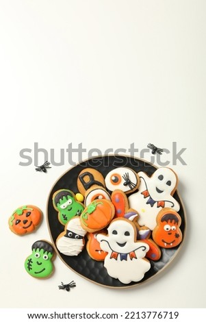 Concept of Halloween sweets, funny sweets, space for text