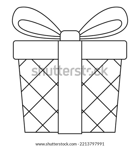 Coloring page with Gift box for kids