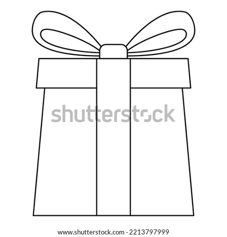 Coloring page with Gift box for kids