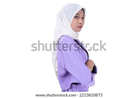 Beautiful business woman with hijab portrait on isolated background