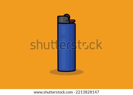 Gas Lighter vector icon illustration. Symbol object design concept. Pocket torch lighter, Child safety, Unhealthy habit, dangerous object, Smoking lighter, Burning lighter.