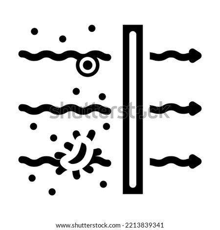 virus filtration glyph icon vector. virus filtration sign. isolated symbol illustration