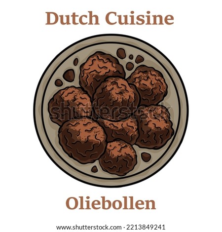 Oliebollen. Oil dumplings on white background. Traditional treat on New Years Eve in The Netherlands Royalty-Free Stock Photo #2213849241