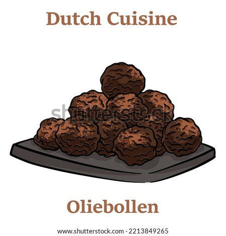 Oliebollen. Oil dumplings on white background. Traditional treat on New Years Eve in The Netherlands Royalty-Free Stock Photo #2213849265