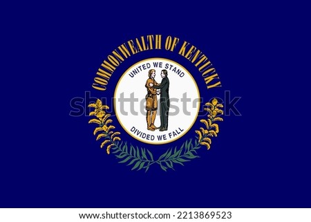 Flag of Kentucky. Banner and patriotic symbol. Official colors. Flat vector illustration.