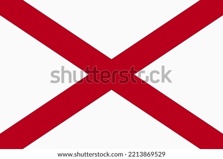 Flag of Alabama. Banner and patriotic symbol. Official colors. Flat vector illustration.