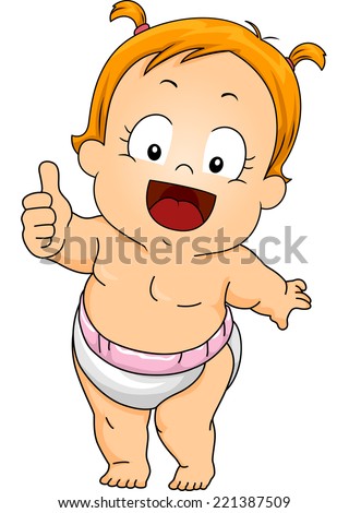 Illustration Featuring a Baby Girl Giving a Thumbs Up