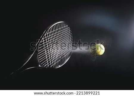 Summer sport concept with tennis ball and racket 