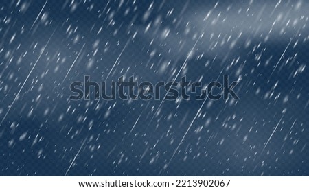 Dusty fall weather with rain and snow. Autumn sky overlay. Vector realistic storm texure.  Royalty-Free Stock Photo #2213902067