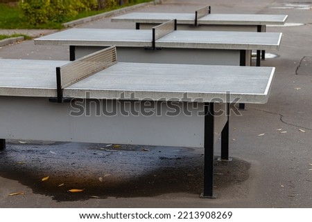 outdoor table tennis table in the park. table tennis