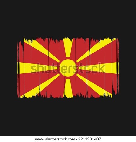 North Macedonia Flag Brush. National Flag