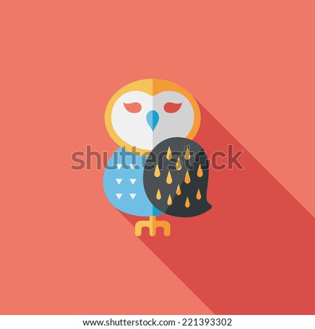 halloween owl flat icon with long shadow,eps10