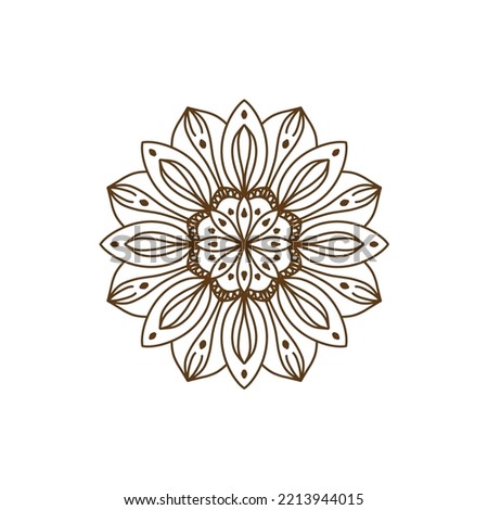 Pure white cap with beautiful golden flowers. Vector gold mandala isolated on a white background. Symbol of life and health.