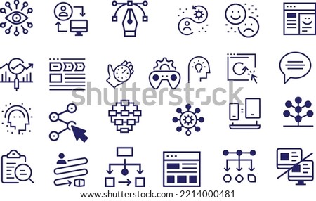 Set data science of business Intelligence icons vector Royalty-Free Stock Photo #2214000481