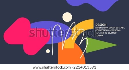 Modern geometric composition of various shapes. Illustration for design. Abstract background in the trend chart. Royalty-Free Stock Photo #2214013591