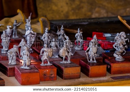 Lead soldiers in a medieval Fortress of Sumeg in Western Hungary Royalty-Free Stock Photo #2214021051