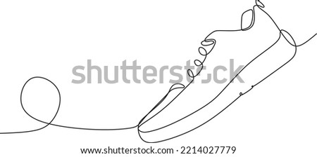 sports shoes continuous line illustration design