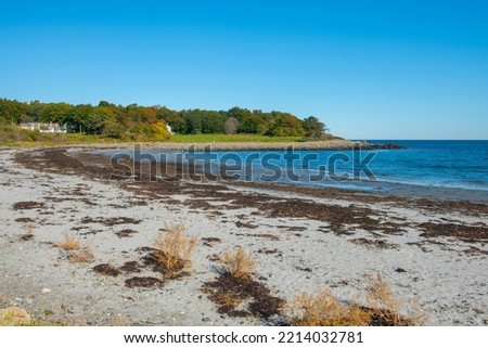 Seapoint Beach in fall next to Crescent Beach on Gerrish Island in Kittery Point, town of Kittery, Maine ME, USA.  Royalty-Free Stock Photo #2214032781