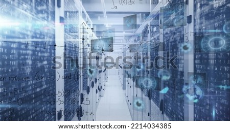 The global network of internet service providers or data processing centres is a vast and complex system this image showcases the digital image of mathematics problems on a green background