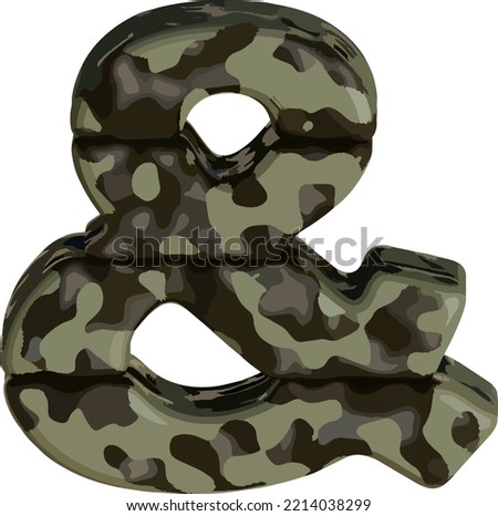 3d symbol in brown camouflage