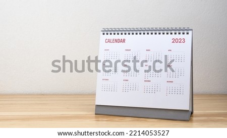 Calendar year 2023 schedule on wood table white background.
2023 calendar planning appointment meeting concept. copy space. Royalty-Free Stock Photo #2214053527