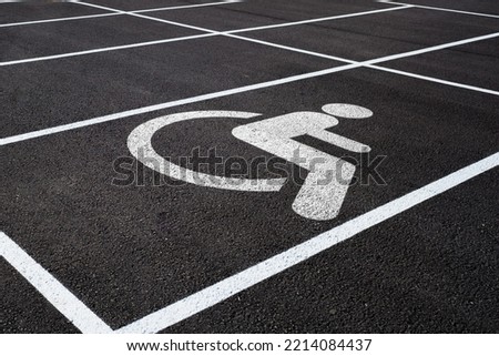 Handicap parking areas reserved for disabled people