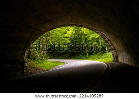 Bright Green Trees Crowd Around The Tunnel Exit At The Loop On 441 In The Great Smoky Mountains National Park Royalty-Free Stock Photo #2214105289
