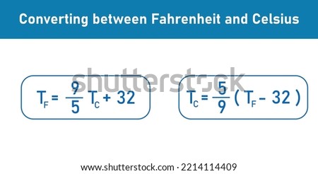 Converting between Fahrenheit and Celsius. The Celsius and
Fahrenheit temperature scales. Vector illustration isolated on white background. Royalty-Free Stock Photo #2214114409