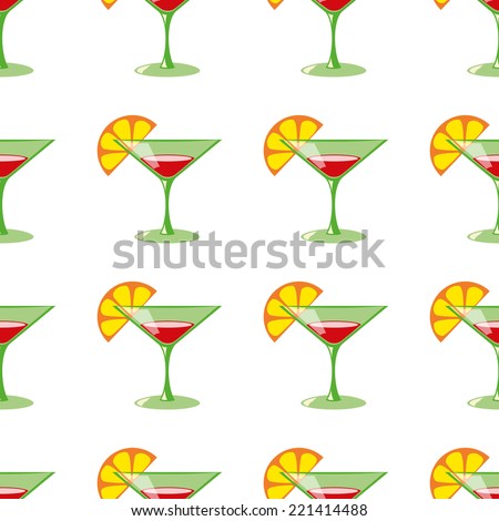 Martini seamless vector pattern illustration clip art