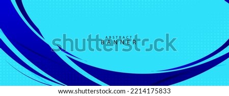 Smooth flow blue wave banner design background