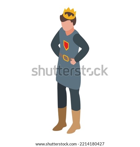 Medieval king icon isometric vector. Castle knight. Story history