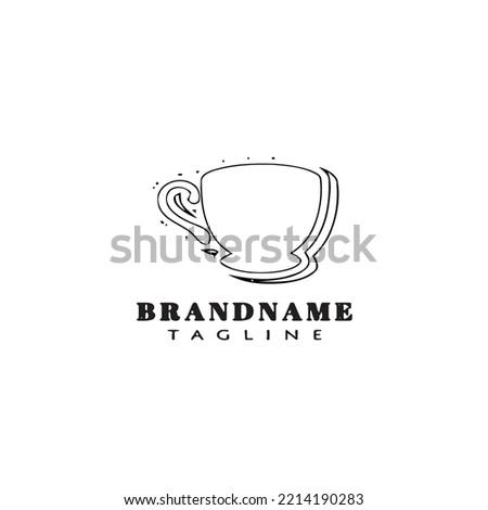 coffee cup logo cartoon icon design template black modern isolated cute illustration