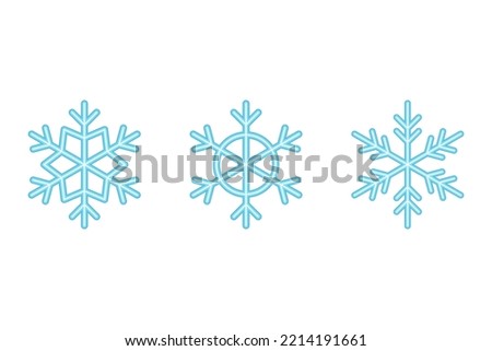 Set of three simple snowflakes. vector illustration