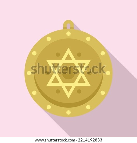 Mystical star amulet icon flat vector. Esoteric amulet. Spiritual religion