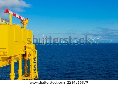 North Sea Offshore HVDC Substation Royalty-Free Stock Photo #2214215879