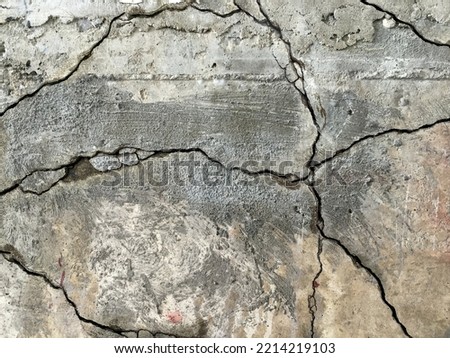 Cement floor with big crack and dirty