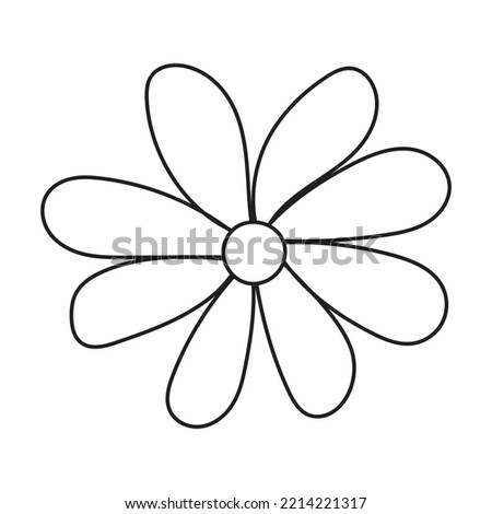Hand drawn flower illustration. Isolated on white background