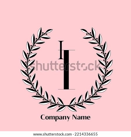 I letter logo design in illustration with pink background