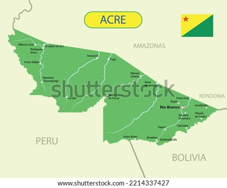 Vector illustration map of the Acre in Brazil  Royalty-Free Stock Photo #2214337427