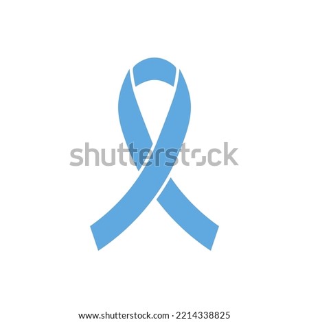 Vector illustration blue ribbon. Prostate cancer awareness.