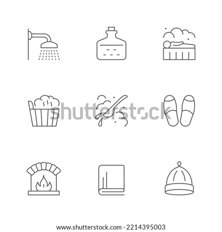 Set line icons of sauna
