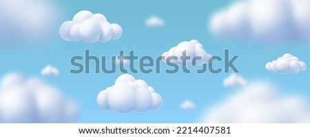 Blue sky and cloud with defocus. Abstract nature background. 3d render of a cloud background