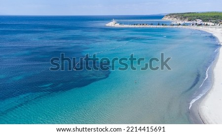 Aerial view of Kabatepe beach in Gallipoli peninsula in Turkey