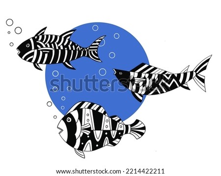 black and white ornamental fish
