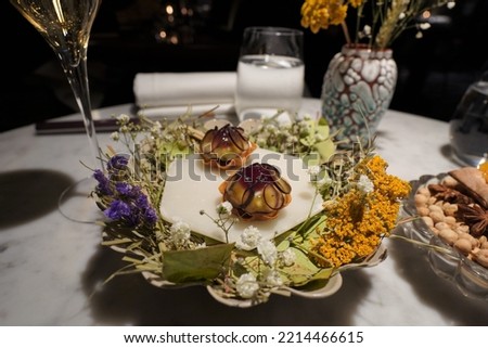 Amazing food, Paris Michelin star restaurant Royalty-Free Stock Photo #2214466615